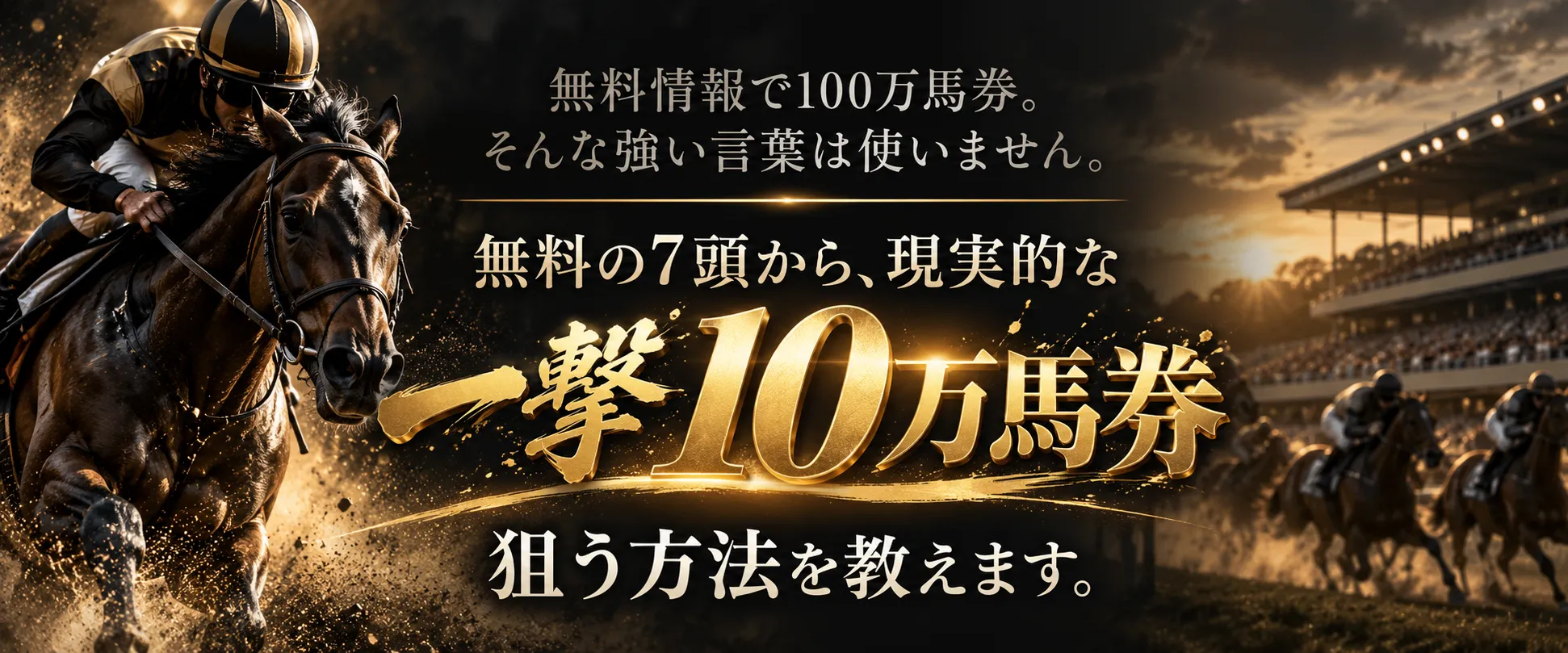 無料の7頭から、現実的な一撃10万馬券を狙う方法を教えます